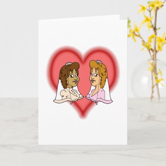 Lesbian Bi-Racial Couple Karte (Gelbe Blume)