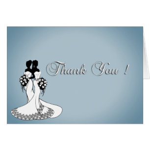 Lesbian Blue Wedding Danke, dass Sie die Karte lee