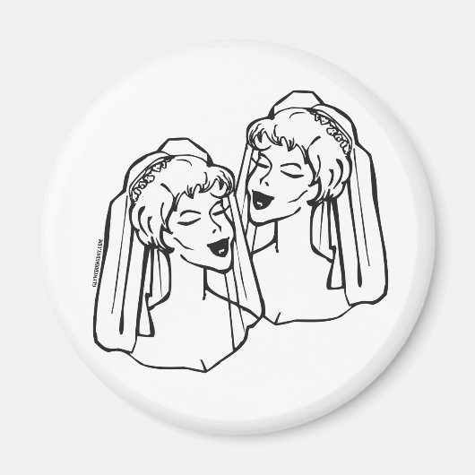 Lesbian Brides Gay Gastgeschenke Hochzeiten Magnet (Vorne)