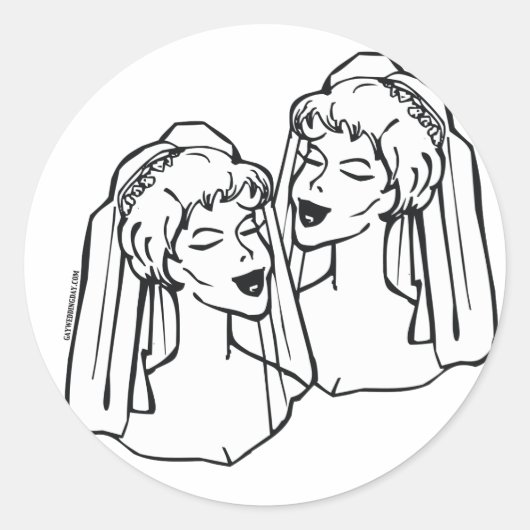 Lesbian Brides Gay Marriage Stickers (Vorderseite)
