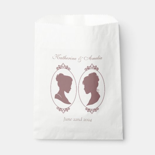 Lesbian Brides Regency Pink Blume Geschenktütchen (Vorderseite)