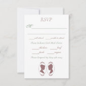 Lesbian Brides Regency Pink Rose RSVP Karte (Vorderseite)