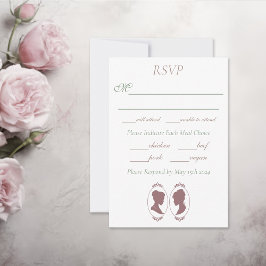 Lesbian Brides Regency Pink Rose RSVP Karte