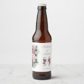 Lesbian Brides Regency Pink Roses Bierflaschenetikett (Vorderseite)