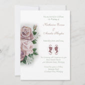 Lesbian Brides Regency Pink Roses Einladung (Vorderseite)