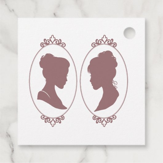 Lesbian Brides Regency Pink Roses Geschenkanhänger (Rückseite)