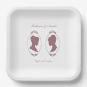 Lesbian Brides Regency Pink Roses Pappteller (Vorderseite)