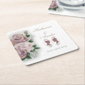 Lesbian Brides Regency Pink Roses Rechteckiger Pappuntersetzer (angewinkelt)