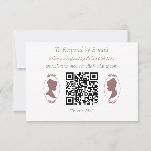 Lesbian Brides Regency Pink Roses RSVP Karte (Rückseite)