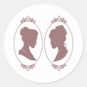 Lesbian Brides Regency Pink Roses Runder Aufkleber (Vorderseite)