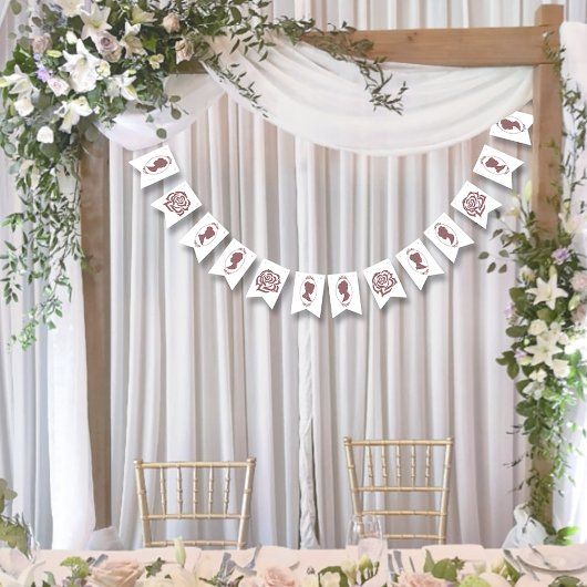 Lesbian Brides Regency Pink Roses Wimpelkette