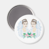 Lesbian Brides Wedding Magnet (Vorderseite/Rückseite)