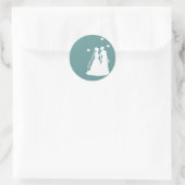Lesbian Brides Wedding Runder Aufkleber (Tasche)