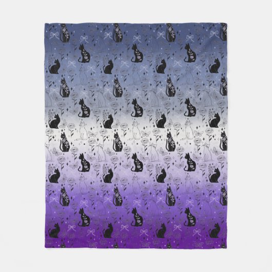 Lesbian Butch Pride Black Cat - Mystische Hexe Fleecedecke (Vorderseite)
