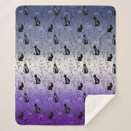 Lesbian Butch Pride Black Cat - Mystische Hexe Sherpadecke (Vorderseite)