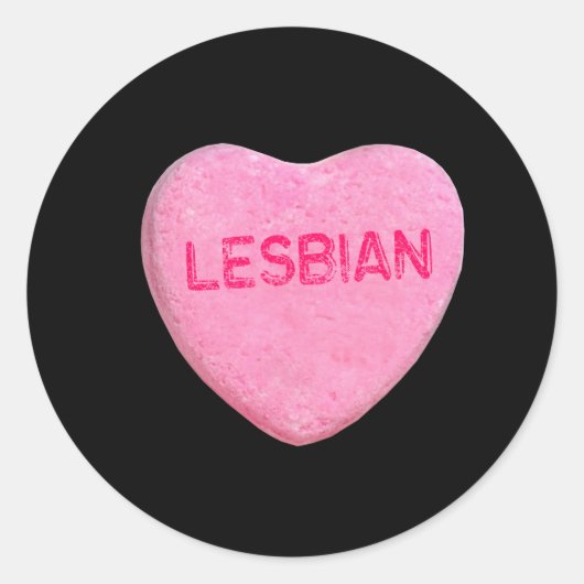 Lesbian Candy Heart Runder Aufkleber (Vorderseite)