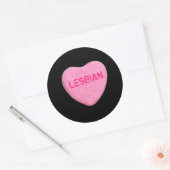 Lesbian Candy Heart Runder Aufkleber (Umschlag)