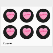 Lesbian Candy Heart Runder Aufkleber (Blatt)