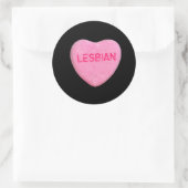 Lesbian Candy Heart Runder Aufkleber (Tasche)