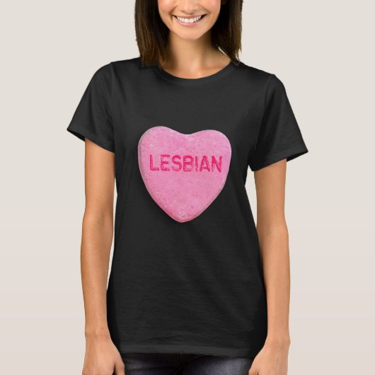 Lesbian Candy Heart T-Shirt (Vorderseite)