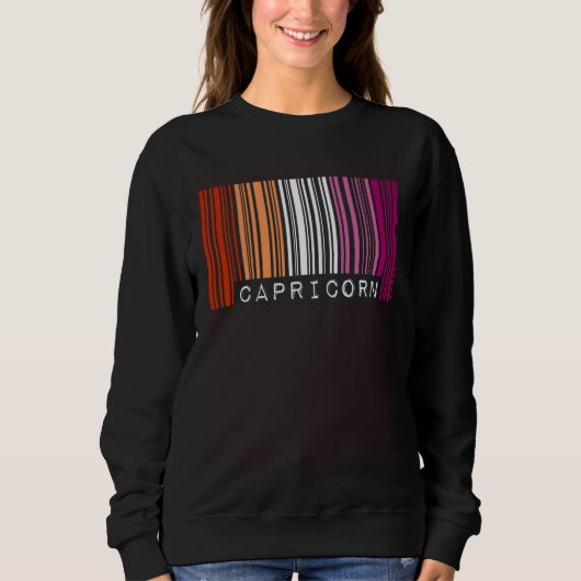 Lesbian Capricorn Barcode Gay Pride Flag Zodiac Si Sweatshirt (Vorderseite)