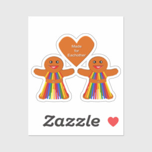 Lesbian Christmas Gingerbread Ladys Couple Aufkleber