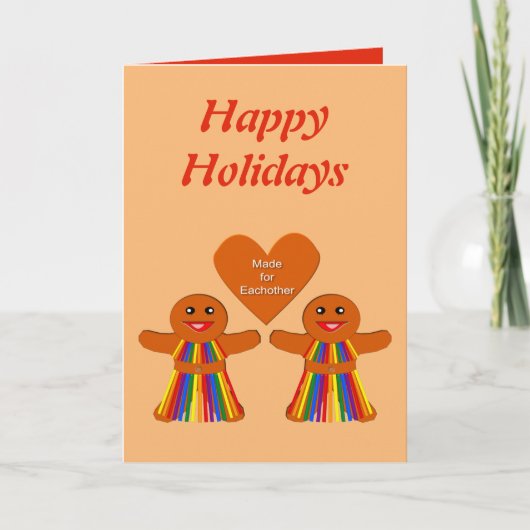 Lesbian Christmas Gingerbread Ladys Couple Karte (Vorderseite)