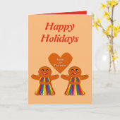 Lesbian Christmas Gingerbread Ladys Couple Karte (Gelbe Blume)