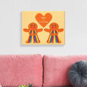 Lesbian Christmas Gingerbread Ladys Couple Leinwanddruck (Insitu (Wohnzimmer))