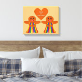 Lesbian Christmas Gingerbread Ladys Couple Leinwanddruck (Insitu (Schlafzimmer))