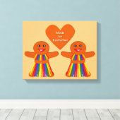 Lesbian Christmas Gingerbread Ladys Couple Leinwanddruck (Insitu (Holzboden))