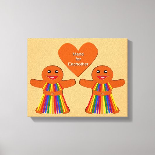 Lesbian Christmas Gingerbread Ladys Couple Leinwanddruck (Vorderseite)