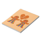 Lesbian Christmas Gingerbread Ladys Couple Notizblock (Rotiert)