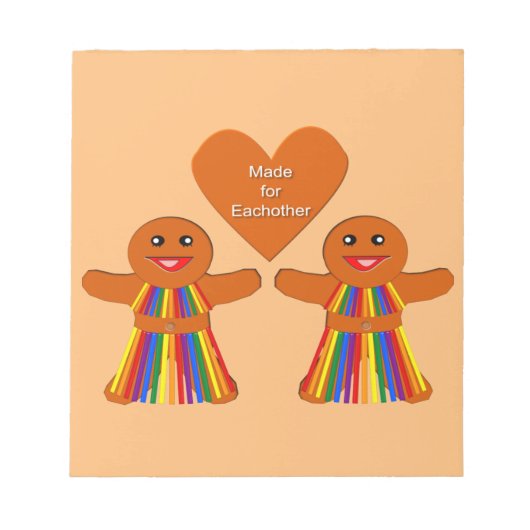 Lesbian Christmas Gingerbread Ladys Couple Notizblock (Vorderseite)