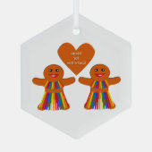 Lesbian Christmas Gingerbread Ladys Couple Ornament Aus Glas (Rückseite)