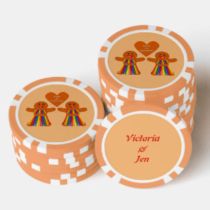 Lesbian Christmas Gingerbread Ladys Couple Pokerchips