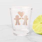 Lesbian Christmas Gingerbread Ladys Couple Schnapsglas (Rückseite)