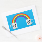 Lesbian Coffee Date T - Shirt Rechteckiger Aufkleber (Umschlag)