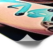 Lesbian Couple Holding Hands Rainbow Art Poster (Ecke)