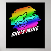 Lesbian Couple Im Hers Shes Mine LGBT Matchings Poster (Vorne)