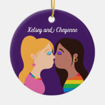 Lesbian Couple Kiss Niedlich Custom Gay Pride Lila