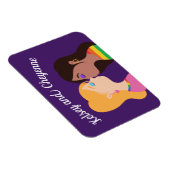 Lesbian Couple Kiss Niedlich Custom Gay Pride Lila Magnet (Rechte Seite)