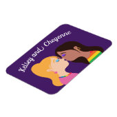 Lesbian Couple Kiss Niedlich Custom Gay Pride Lila Magnet (Linke Seite)