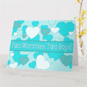 Lesbian Couple Twin Boys gratulieren Karte (Gelbe Blume)