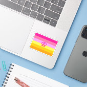 Lesbian Dawn Pride WLW Aufkleber (Laptop mit iPhone)