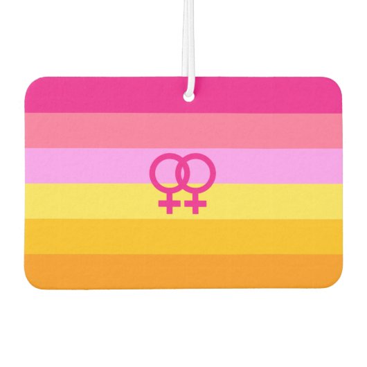 Lesbian Dawn Pride WLW Autolufterfrischer (Vorderseite)