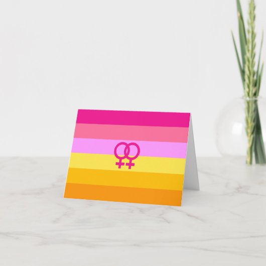 Lesbian Dawn Pride WLW Dankeskarte (Vorderseite)