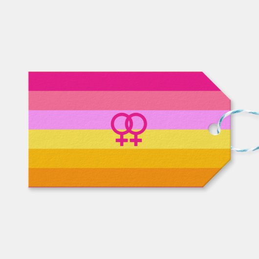 Lesbian Dawn Pride WLW Geschenkanhänger (Vorderseite (Horizontal))