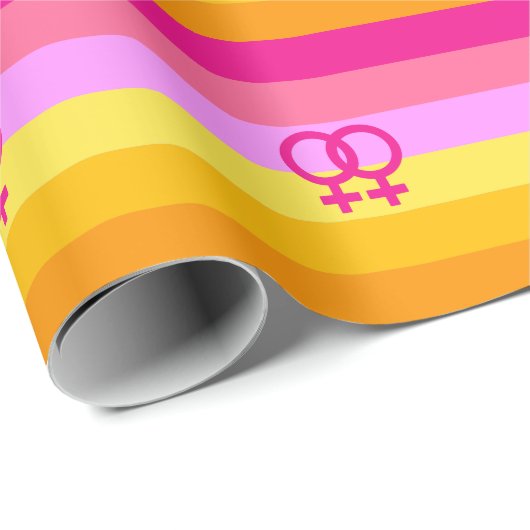Lesbian Dawn Pride WLW Geschenkpapier (Rolleneckpunkt)