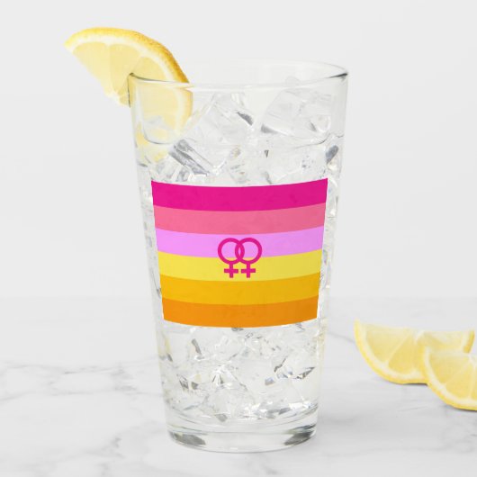 Lesbian Dawn Pride WLW Glas (Vorderseite Ice)